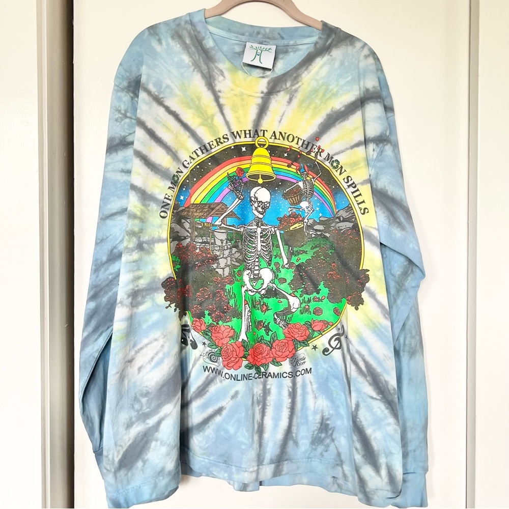 Online Ceramics ‘One Man Gathers’ Long Sleeve Tie Dye Graphic Tee